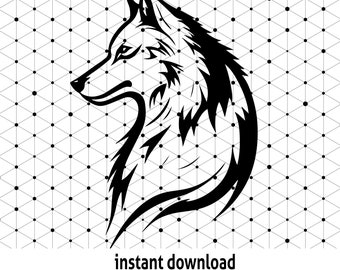 Wolf Head SVG – Silhouette Clipart for Cricut, Silhouette (Instant Download)