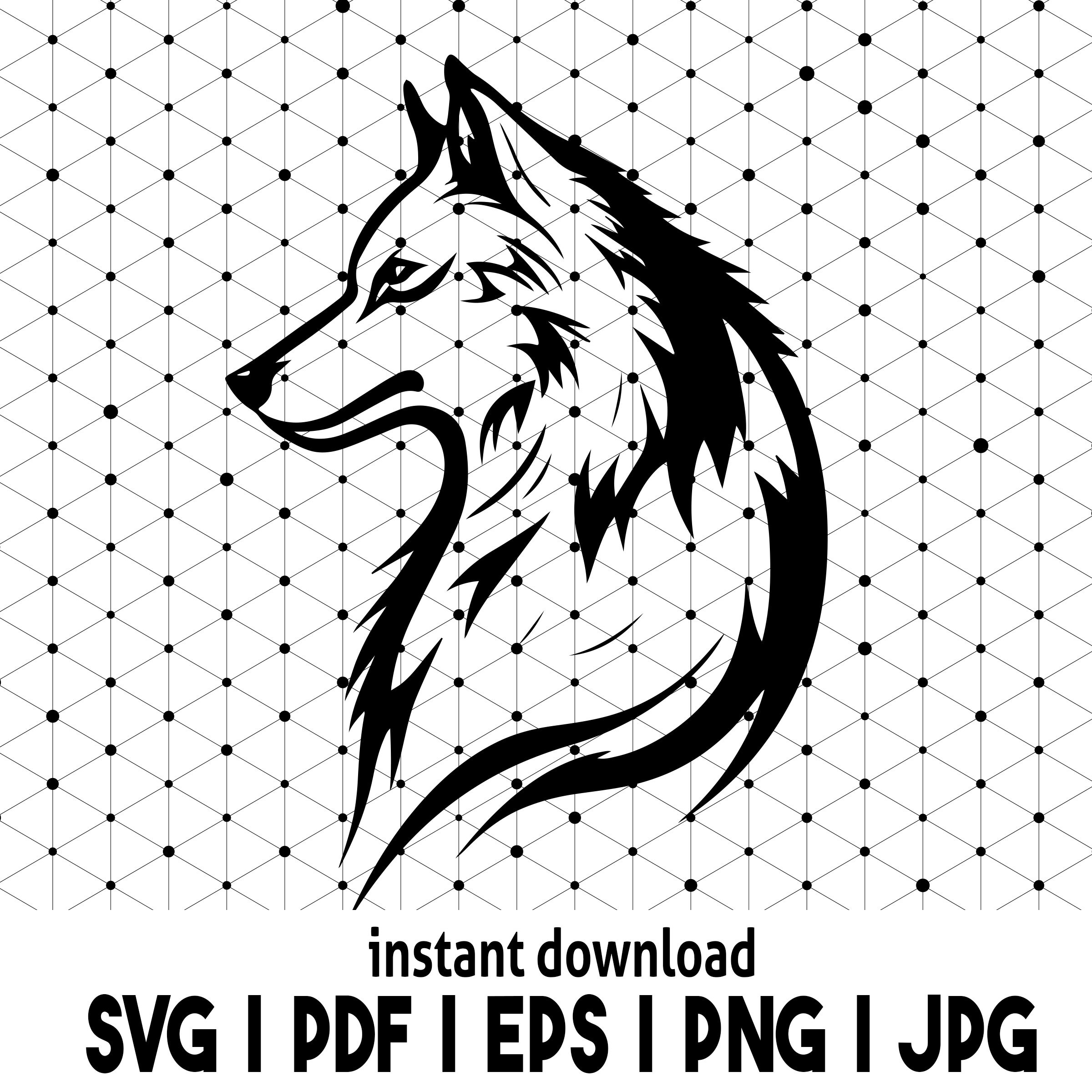 Wolf Profile SVG Instant Digital Download Cut File for Use Etsy