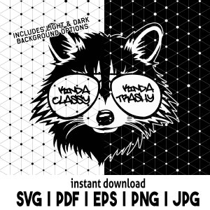 Kinda Classy Kinda Trashy Raccoon SVG File | Raccoon SVG | Trash Panda SVG | Funny Raccoon Design | Trash Panda Cut File