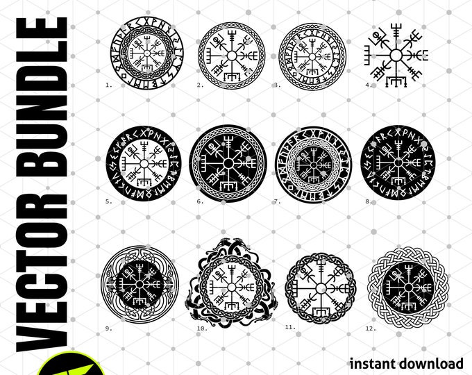 Vegvisir Svg, Viking Compass Svg, Viking Runes, Valhalla, Nordic Symbol ...
