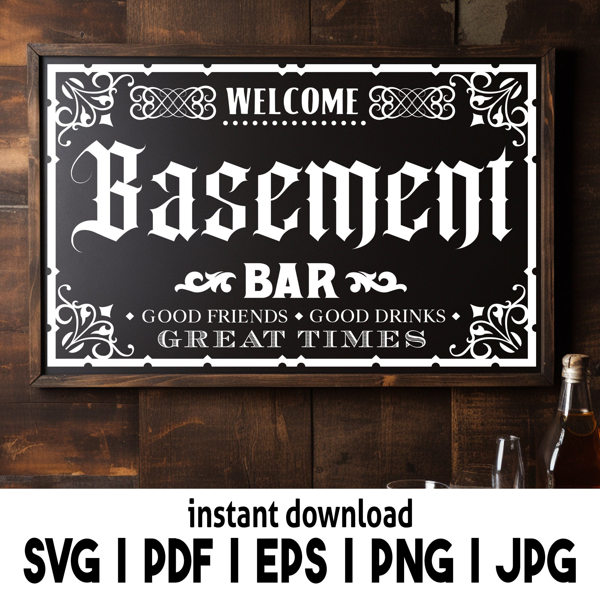 Basement Bar Sign SVG Basement Bar Printable SVG Home Etsy Australia
