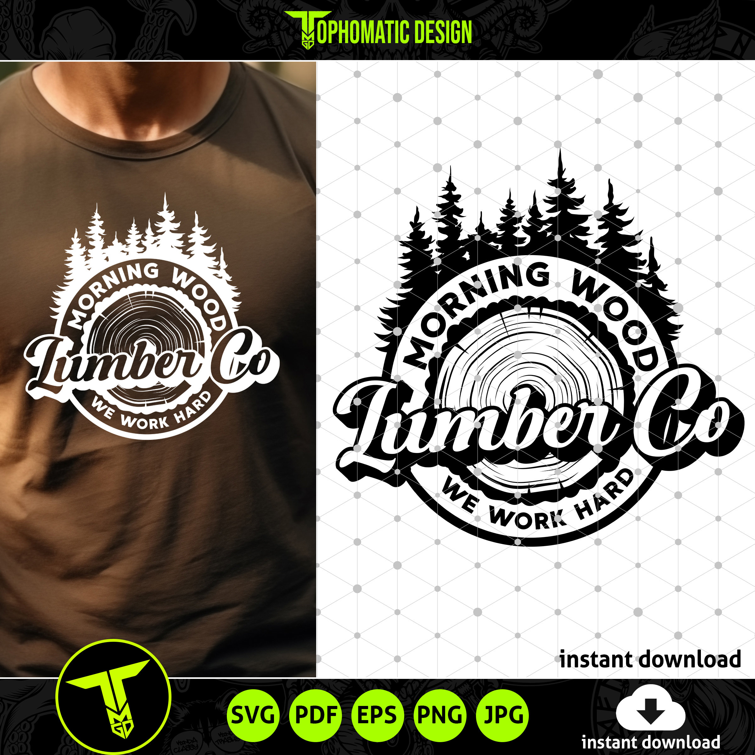 Morning Wood Lumber Co SVG -  Funny Gag, Birthday, or Special Occasion Gift Idea - Instant Download