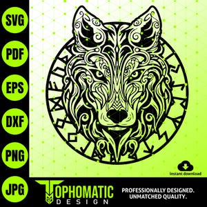 Fenrir Wolf Norse & Scandinavian SVG Design | Unleash Your Inner Viking - Instant Digital Download