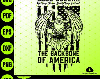 Blue Collar Proud SVG - The Backbone of America Design for Hard Working Men & Union Workers Digital Cut File