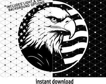 Weißkopfseeadler USA Flagge SVG: Patriotisches Design (Digitaler Download)