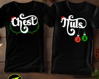Bröstnötter SVG, julpar-tröjor SVG, rolig jul SVG, vuxen jul, bröstnötter-tröjor, julbröstnötter png
