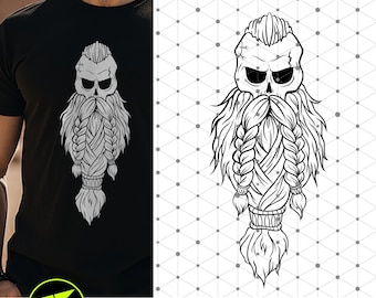 Norse Viking Skull  SVG Design: Nordic Skull (Digital Download)