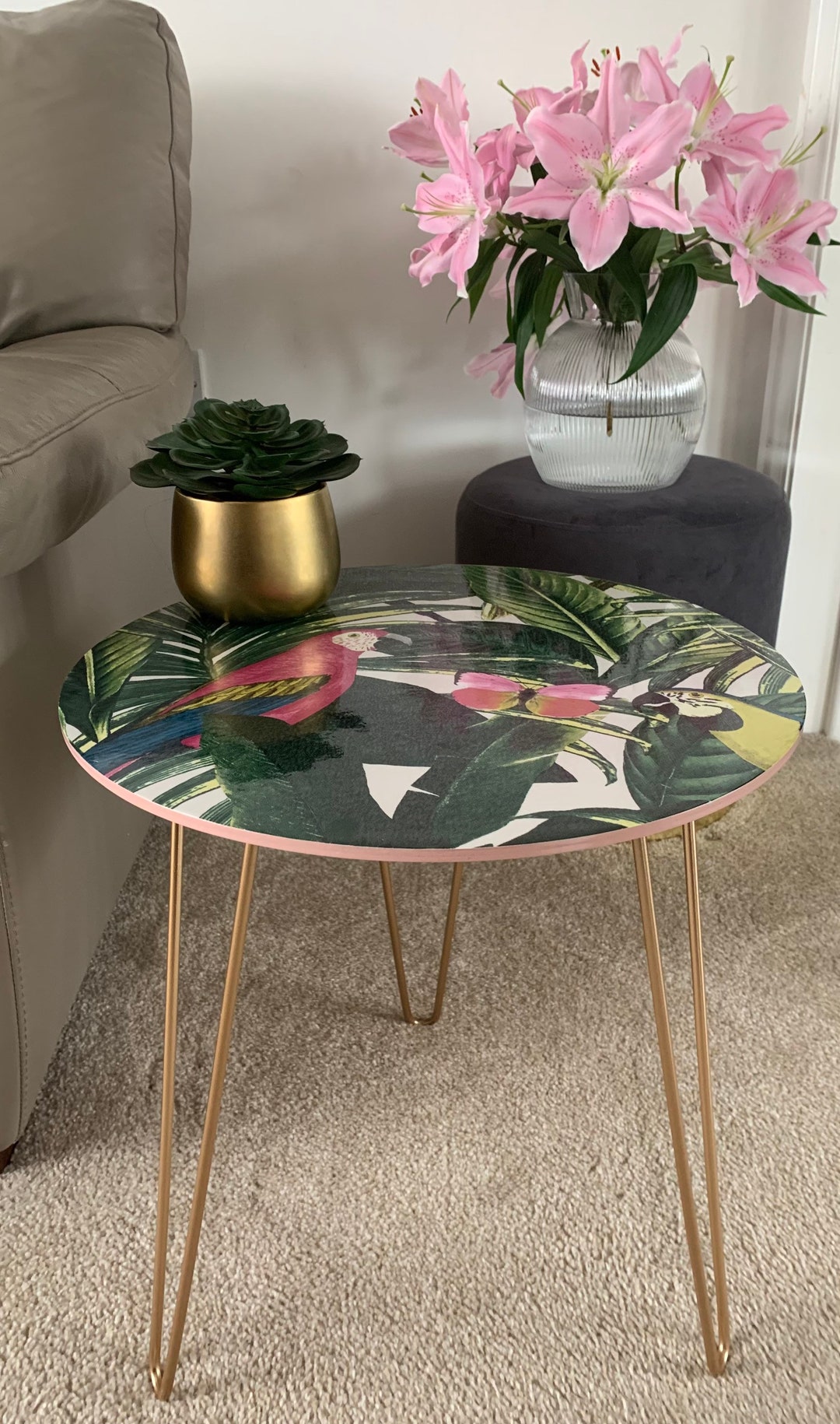 Parrots in Paradise Side/coffee/bedside/end Table. Living Etsy