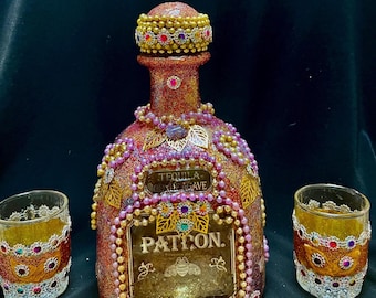 Boho multicolored patron decanter