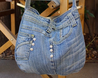 Sac porté épaule en denim recyclé