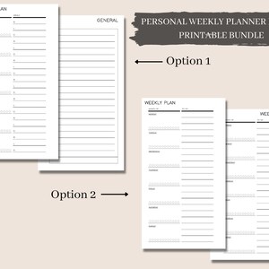 Personal Minimalist Weekly Printable Planner Insert (Undated)