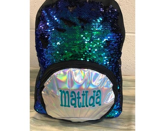 personalised sequin backpack