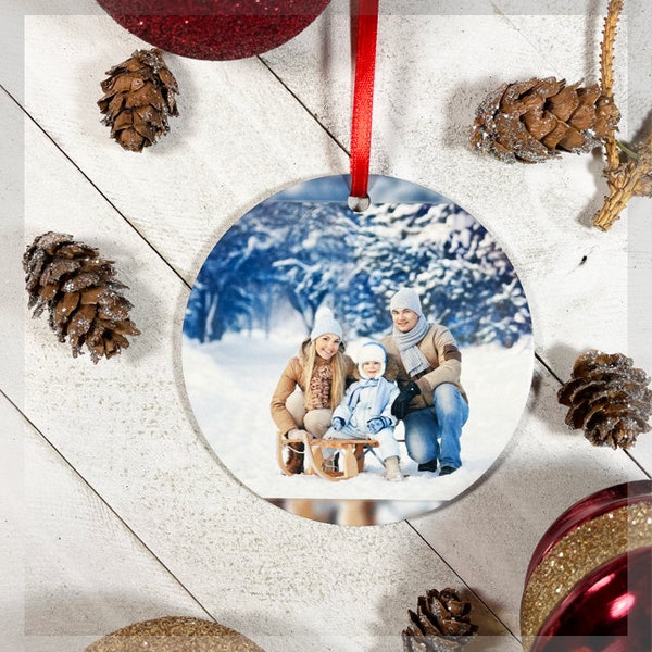 Custom Holiday Ornament Decoration - Custom Picture - Custom Text - Custom Gift - Christmas Gift - New Year Gift - Holiday Gift - Family