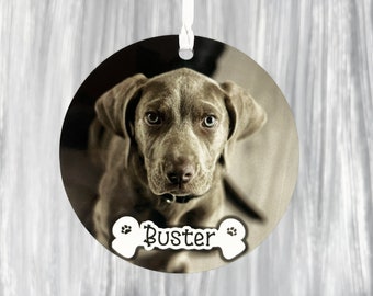 Custom Holiday Ornament Decoration - Custom Picture - Custom Text - Custom Gift - Custom Dog Gift - Pet Memorial - Holiday Gift - Family