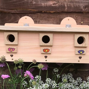 Hedge Sparrow House Bird House Nesting Box Triple Bird Box image 2