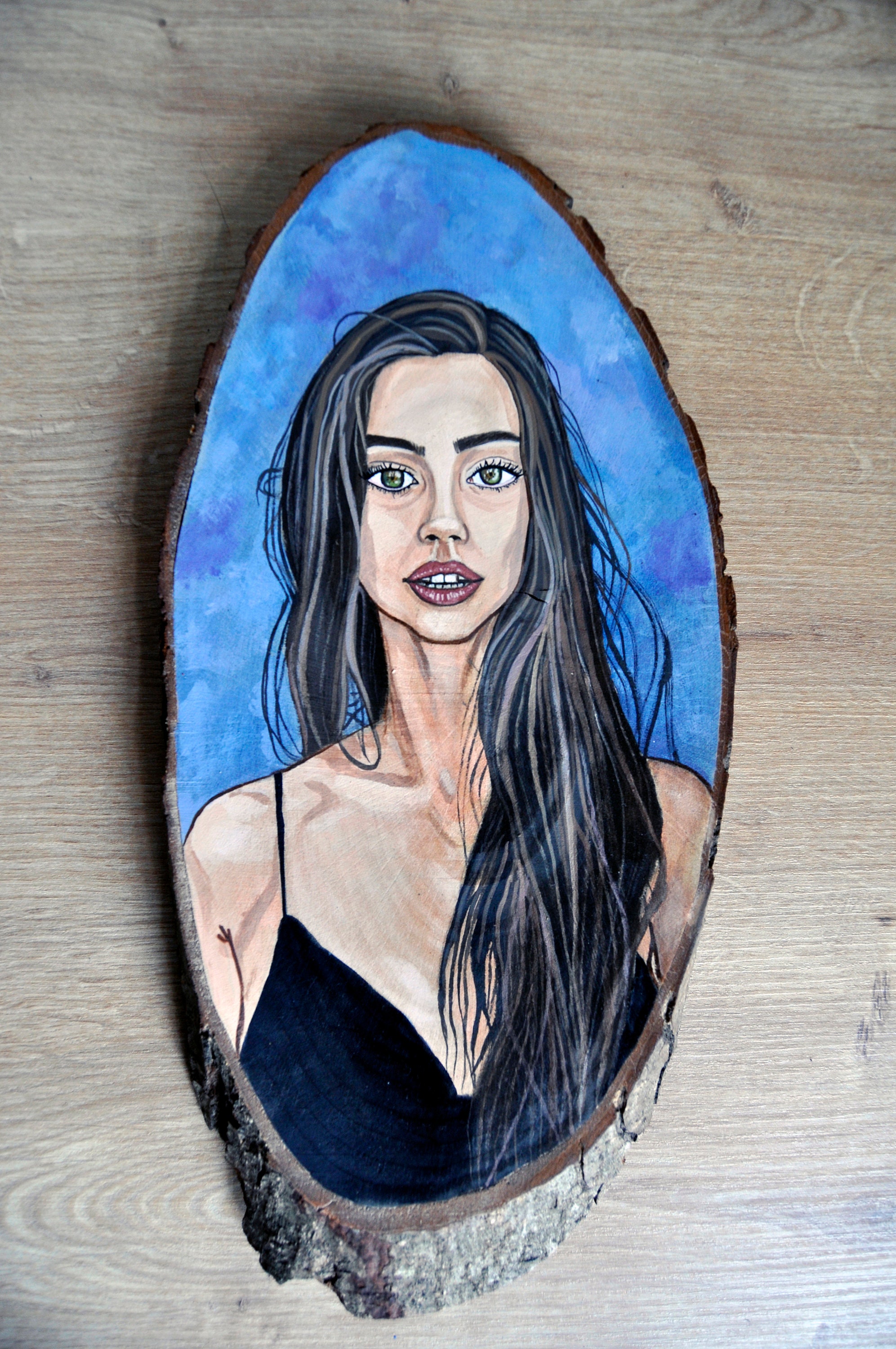 Portrait on Wood Personalized Gift Custom Portrait Large Etsy