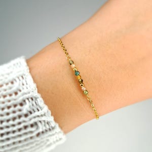 Subtle gold-plated tourmaline bracelet