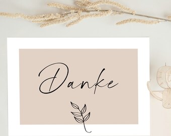 Postkarte „Danke“ beige