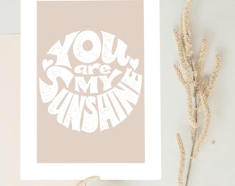 Postkarte Karte „you are my sunshine“ beige