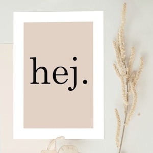 Postkarte Karte „hej“ beige