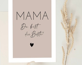 Postkarte Karte Mutter „Mama du bist die Beste“ Muttertag