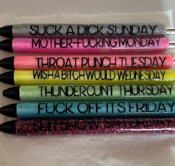 Glitter Resin Pens Inappropriate but Funny 