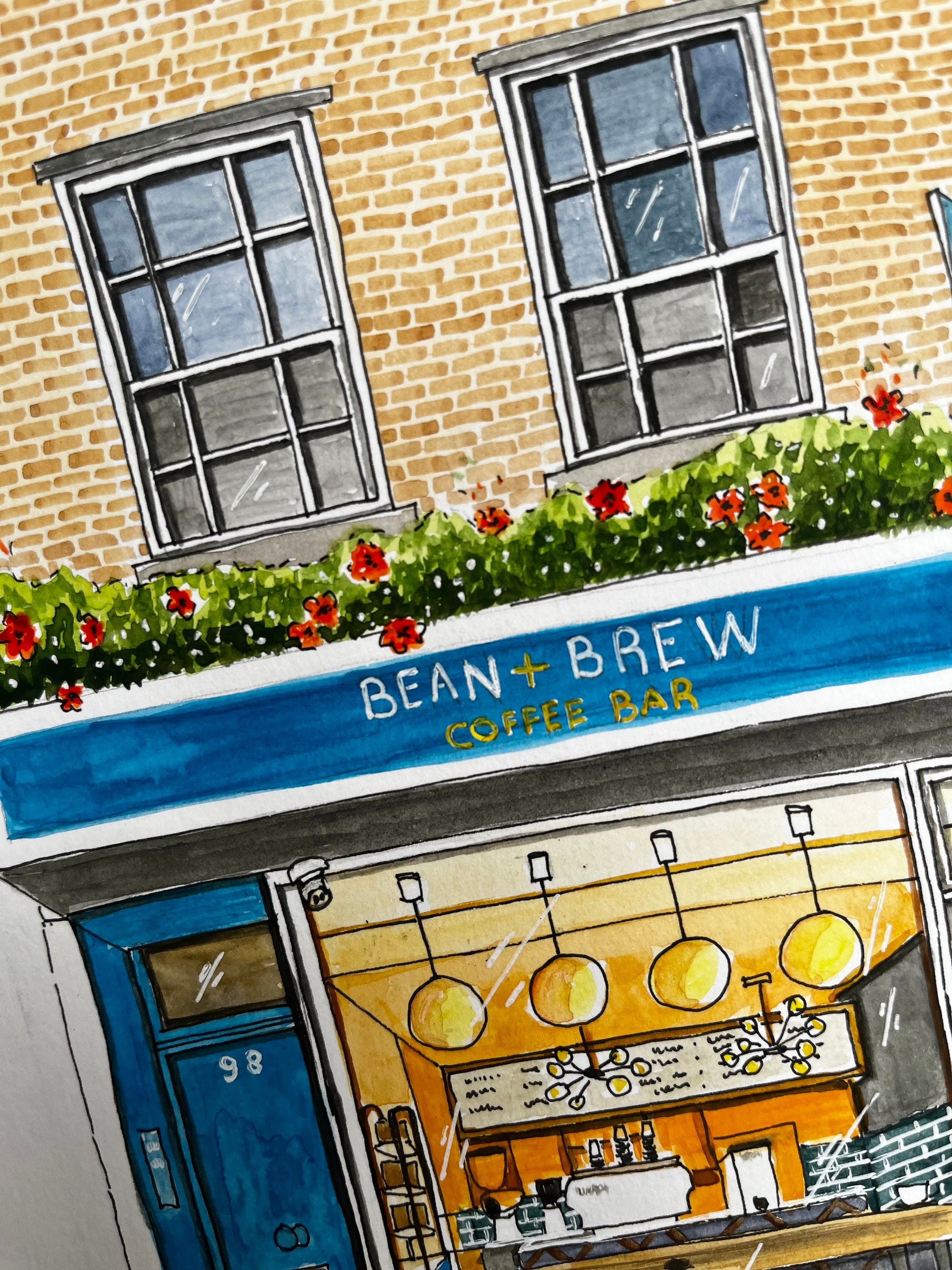 Print of Bean + Brew - A Super Cute Cafe in London! - Etsy