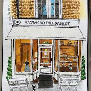 Print of the Richmond Hill Bakery - A bakery in London!