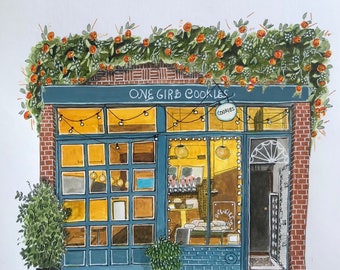 Print of One Girl Cookie - A cute cookie café in New York