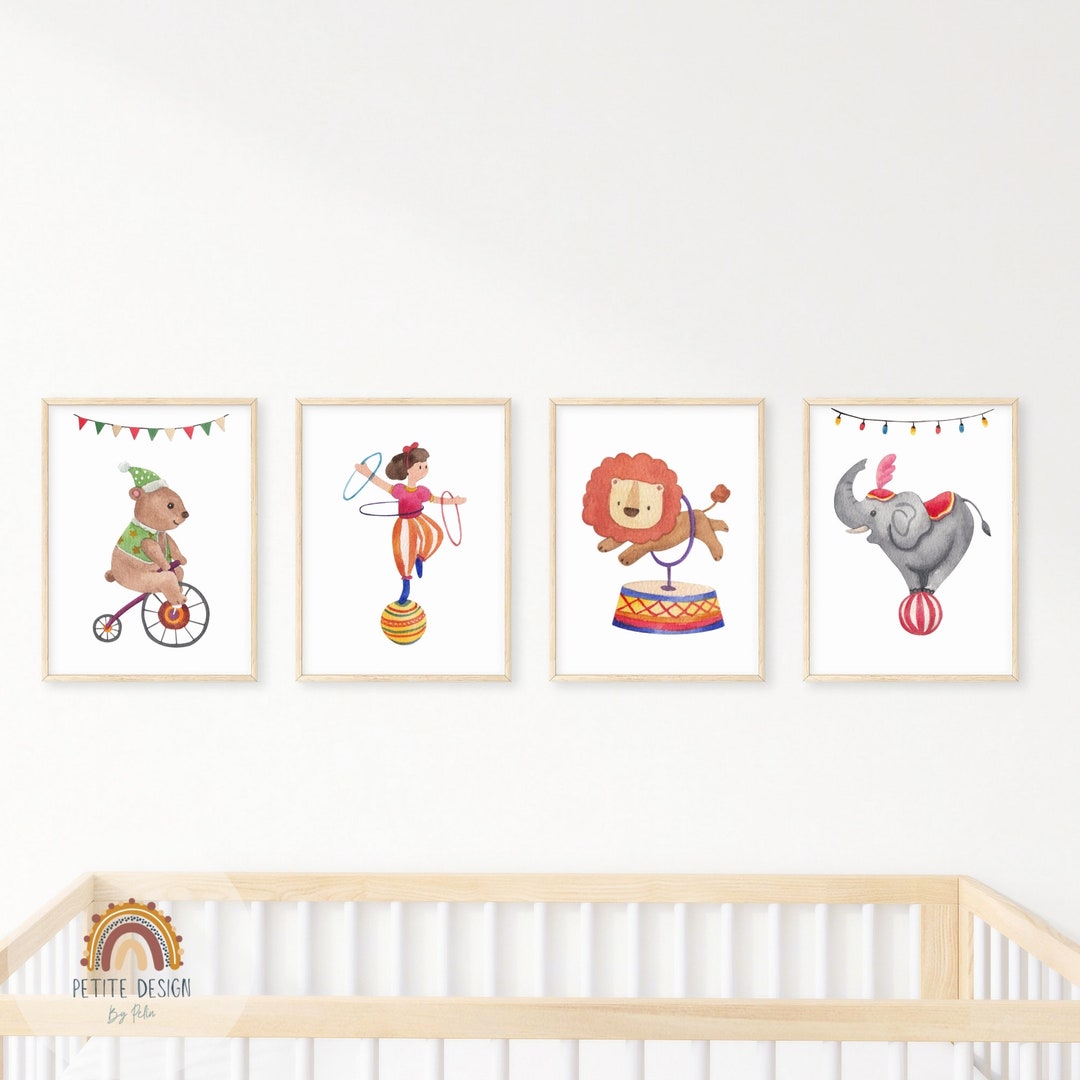 Circus Nursery Wall Art | Printable Circus Theme Decor | Girls Nursery ...