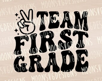 Team First grade SVG, Back to school SVG, 1st grader SVG, Iron on file, Cut file per uso personale e commerciale.