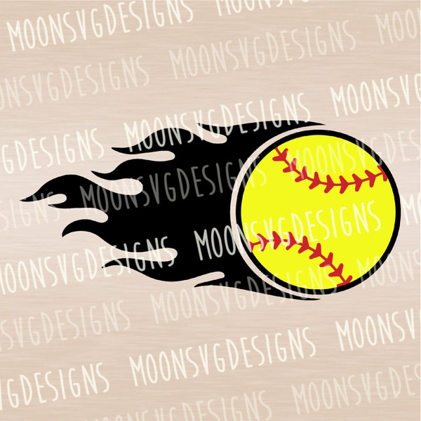 Softball flame SVG, Softball SVG, Sport SVG, iron on file, Cut file for personal and commercial use