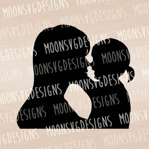 Mother Daughter Silhouette SVG, Mother Son SVG, Mom Shirt,  Mom Quote svg, iron on file, Cut file for personal and commercial use.