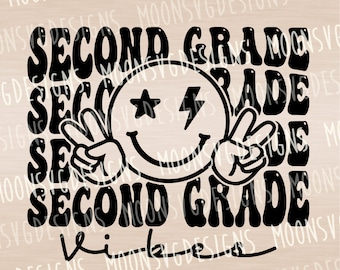 Vibraciones de segundo grado SVG, Regreso a la escuela SVG, SVG de segundo grado, Hierro en archivo, Archivo de corte para uso personal y comercial.