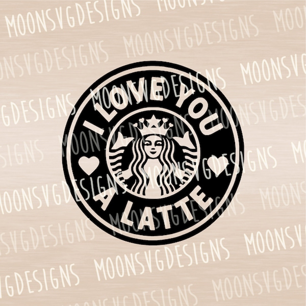 I love you a latte SVG, Happy valentine's day SVG, iron on file, Cut file for personal and commercial use.