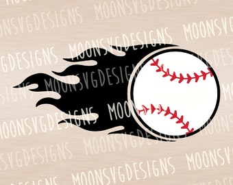 Baseball Flammen SVG, Baseball SVG, Sport SVG, Plotterdatei zum aufbügeln, Plotterdatei für den persönlichen und kommerziellen Gebrauch.
