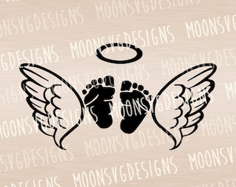 Angel baby SVG, Baby memorial SVG, In loving memory svg, Iron on SVG, Cut file for personal and commercial use
