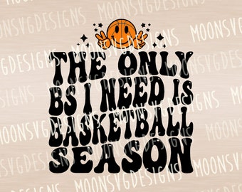 Retro Basketball Season SVG: Smiley Face Iron On File (Digital Download)