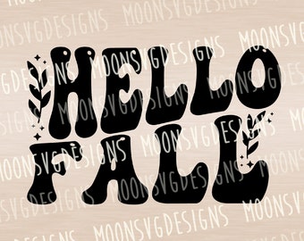 Hello Fall SVG, Halloween SVG, Fall SVG, Iron on file, Cut file for personal and commercial use.