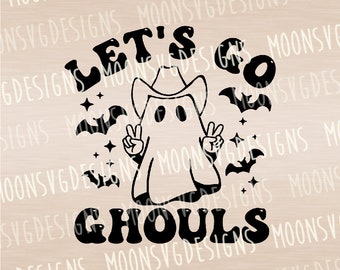 Let's go Ghule SVG, Halloween SVG, Retro svg, Cowboy Geist svg, Eisen auf Datei, geschnittene Datei für den persönlichen und kommerziellen Gebrauch.