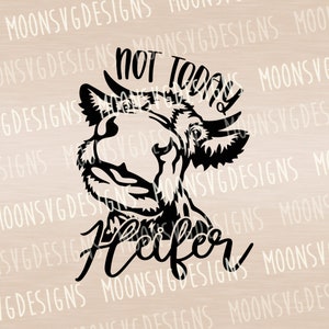 Not today Heifer SVG, Funny cow SVG, Farm life SVG, Iron on svg, Cut file for personal and commercial use