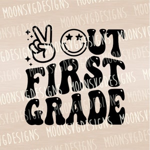 Peace out 1st grade SVG, Graduation SVG, 1rd grader SVG, ijzer op bestand, bestand knippen voor persoonlijk en commercieel gebruik.