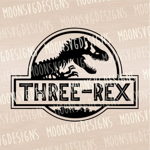 Drei Rex SVG, Dinosaurier SVG, 3. Geburtstag svg, Geburtstag Junge svg, Aufbügeln svg, geschnitten Datei für den persönlichen und kommerziellen Gebrauch.