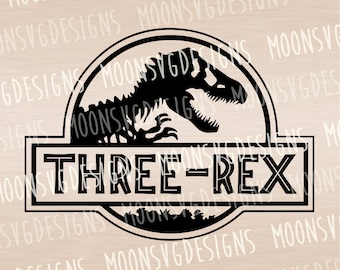 Three rex SVG, Dinosaur SVG, 3rd birthday svg, Birthday boy svg, Iron on svg, Cut file for personal and commercial use.
