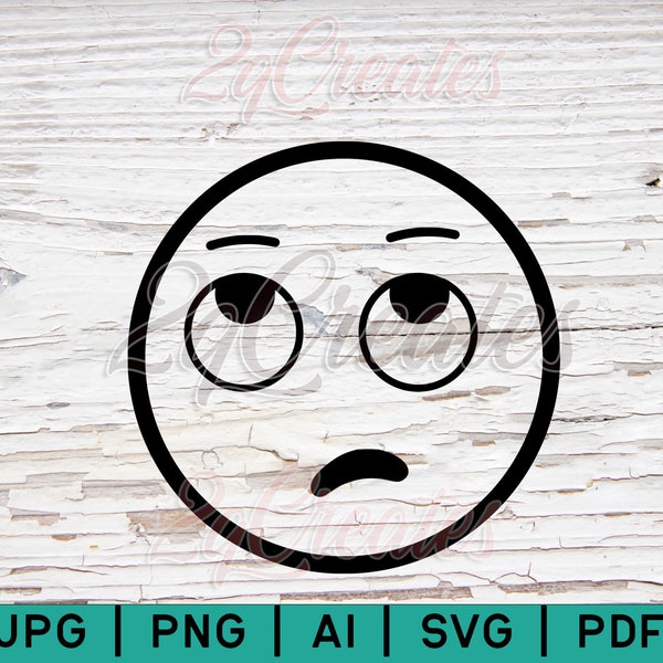 Eye roll emoji SVG Cut File | Eye roll silhouette |  Eyeroll silhouette cut file | Face with rolling eyes emoji svg | Annoyed emoji svg
