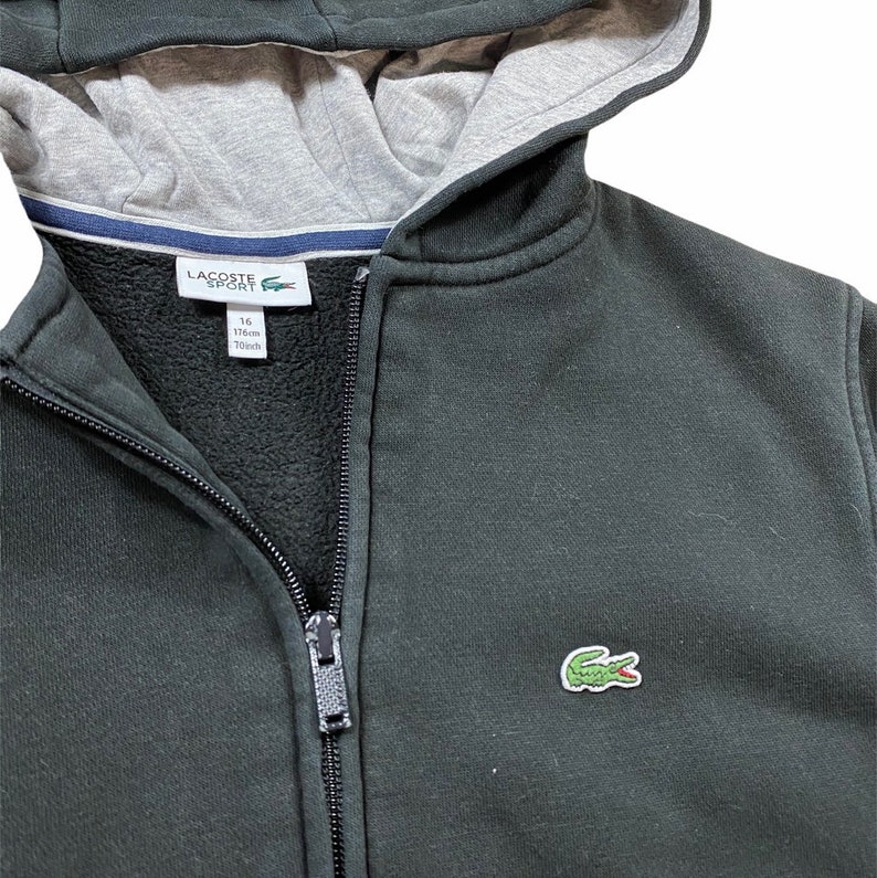Black Lacoste Zip up Hoodie Track Jacket Etsy