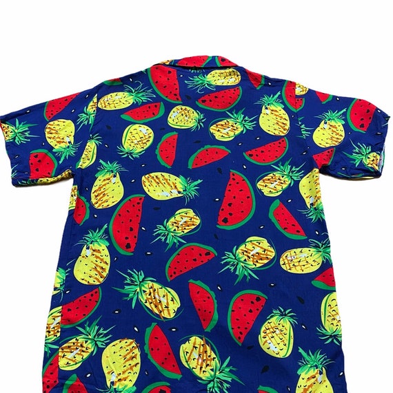 Vintage Crazy Print Pattern Watermelon and Pineap… - image 2