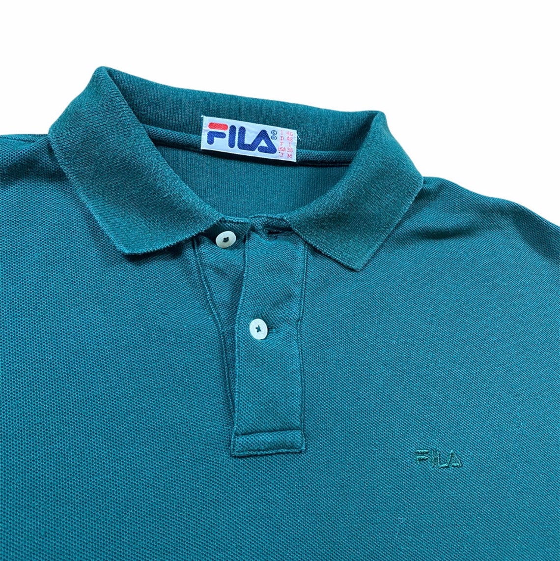 Fila Green Long Sleeve Polo Shirt - Etsy