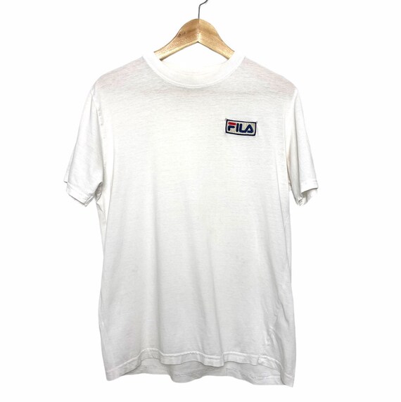 Fila white t shirt with logo sale
