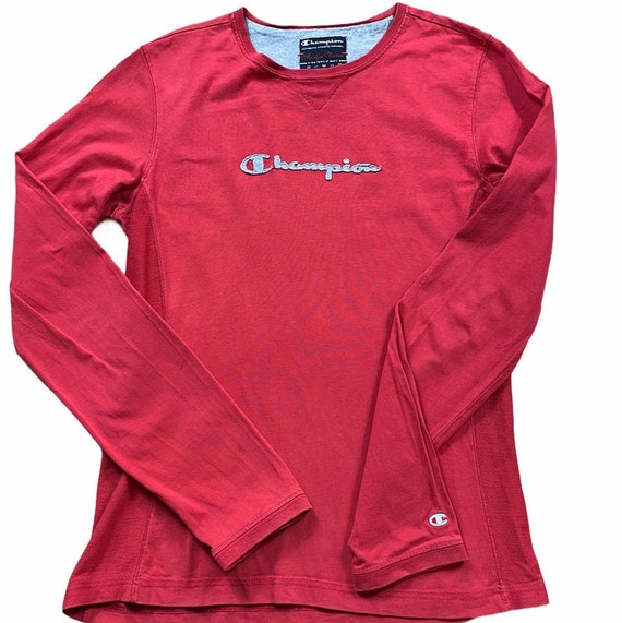 Pink long clearance sleeve champion shirt